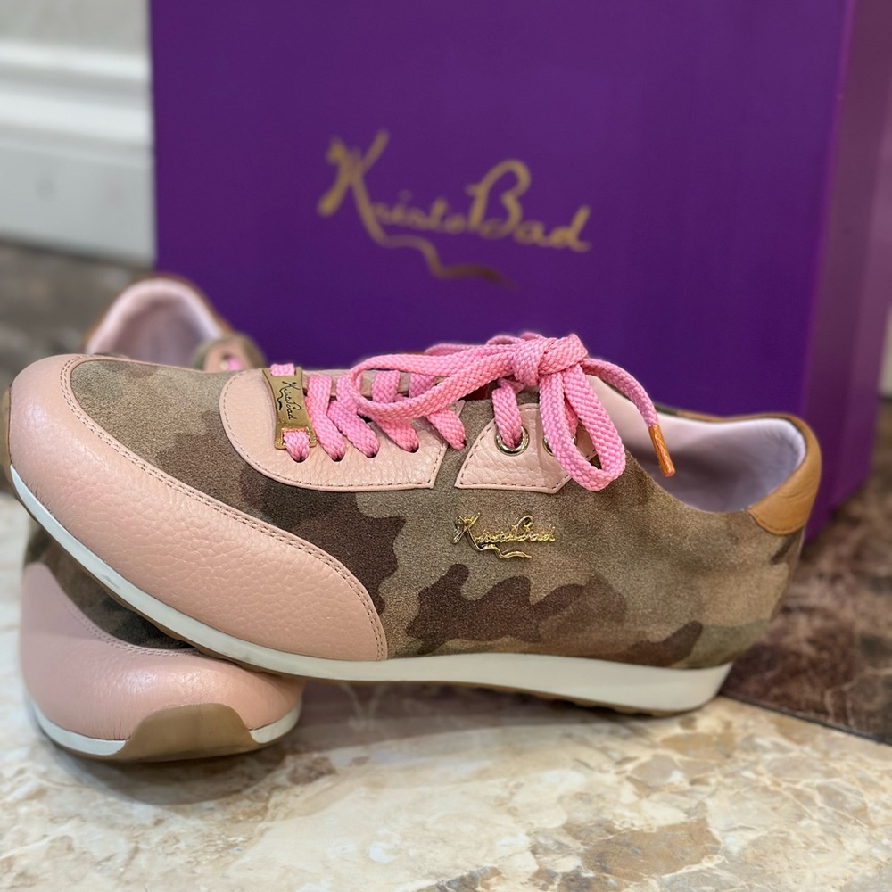 Pink and Brown Camouflage Sneakers